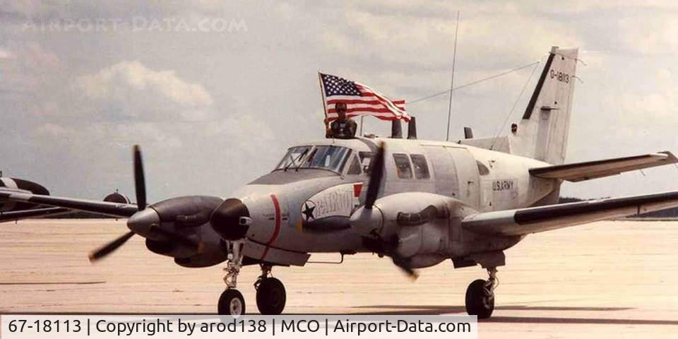 67-18113, 1967 Beech RU-21A Ute C/N LM.109, RU-21A 67-18113 returning to MCO after Desert Storm