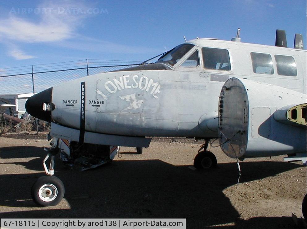 67-18115, 1967 Beech RU-21A Ute C/N LM-111, 67-18115 in storage at JW Duff Denver, now with Dynamic Aviation in Bridgewater VA