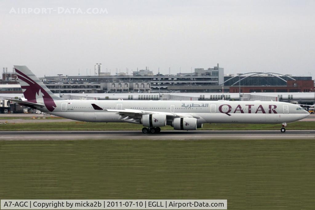 A7-AGC, 2006 Airbus A340-642 C/N 766, Taxiing. Scrapped in june 2019. 