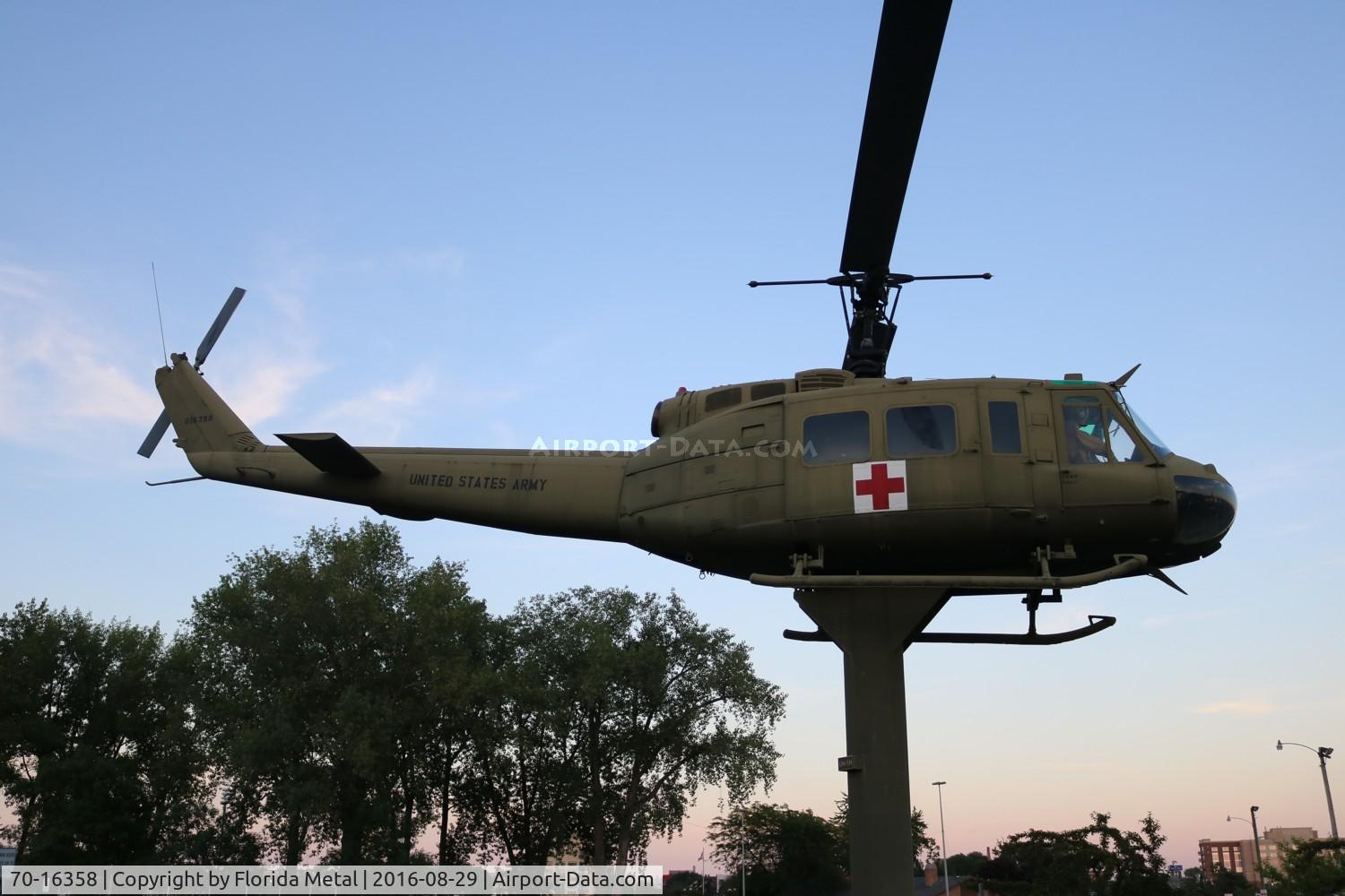 70-16358, 1970 Bell UH-1H Iroquois C/N 12663, UH-1H in Bay City Michigan Veterans park