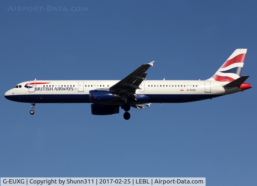 G-EUXG, 2004 Airbus A321-231 C/N 2351, Landing rwy 25R