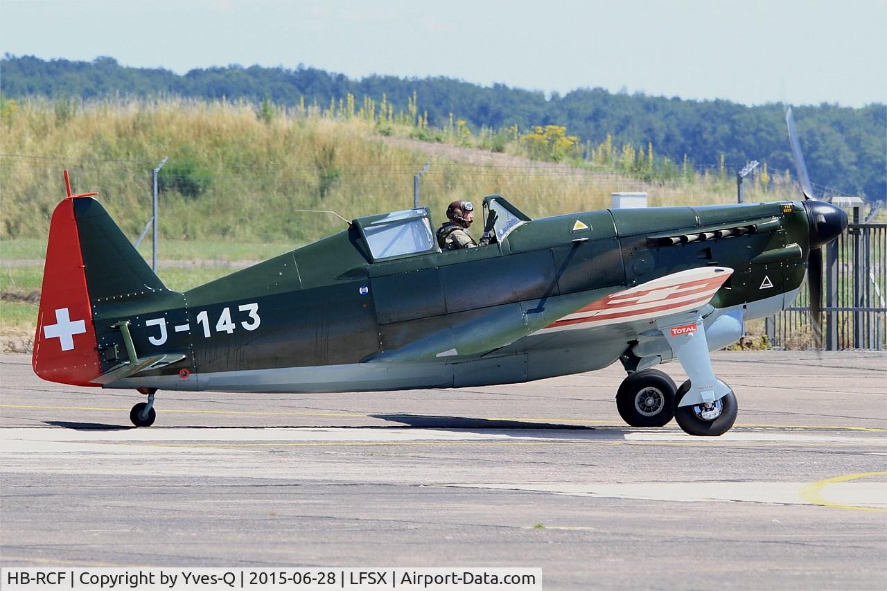 HB-RCF, 1942 Morane-Saulnier D-3801 (MS-412) C/N 194, Morane-Saulnier D-3801, Taxiing to holding point, Luxeuil-Saint Sauveur Air Base 116 (LFSX) Open day 2015