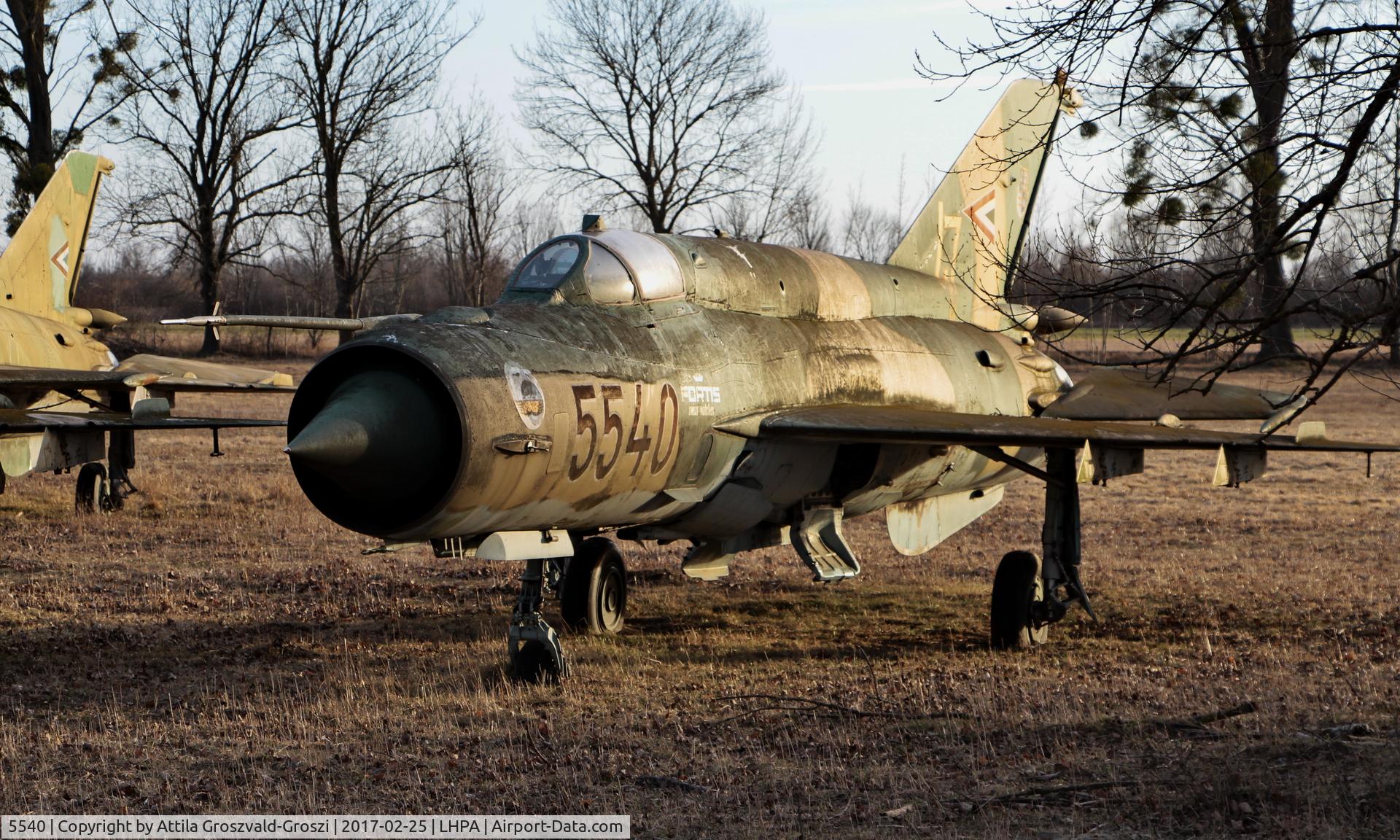 5540, Mikoyan-Gurevich MiG-21bis C/N 75035540, Pápa stored off-site airport, Hungary