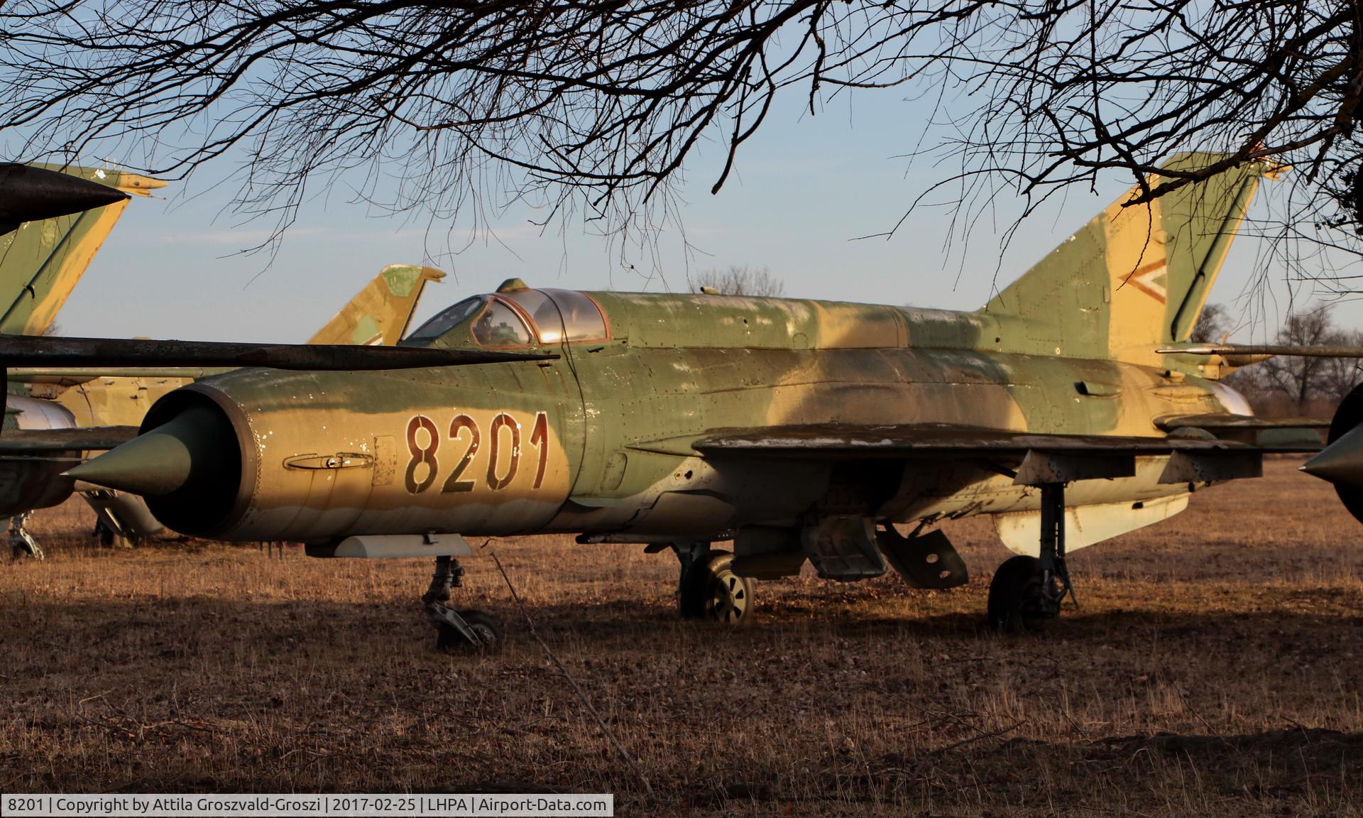 8201, Mikoyan-Gurevich MiG-21MF C/N 968201, Pápa stored off-site airport, Hungary