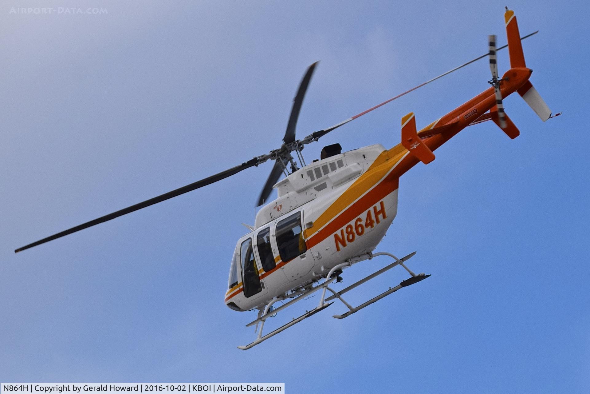 N864H, 1996 Bell 407 C/N 53017, Departing BOI.