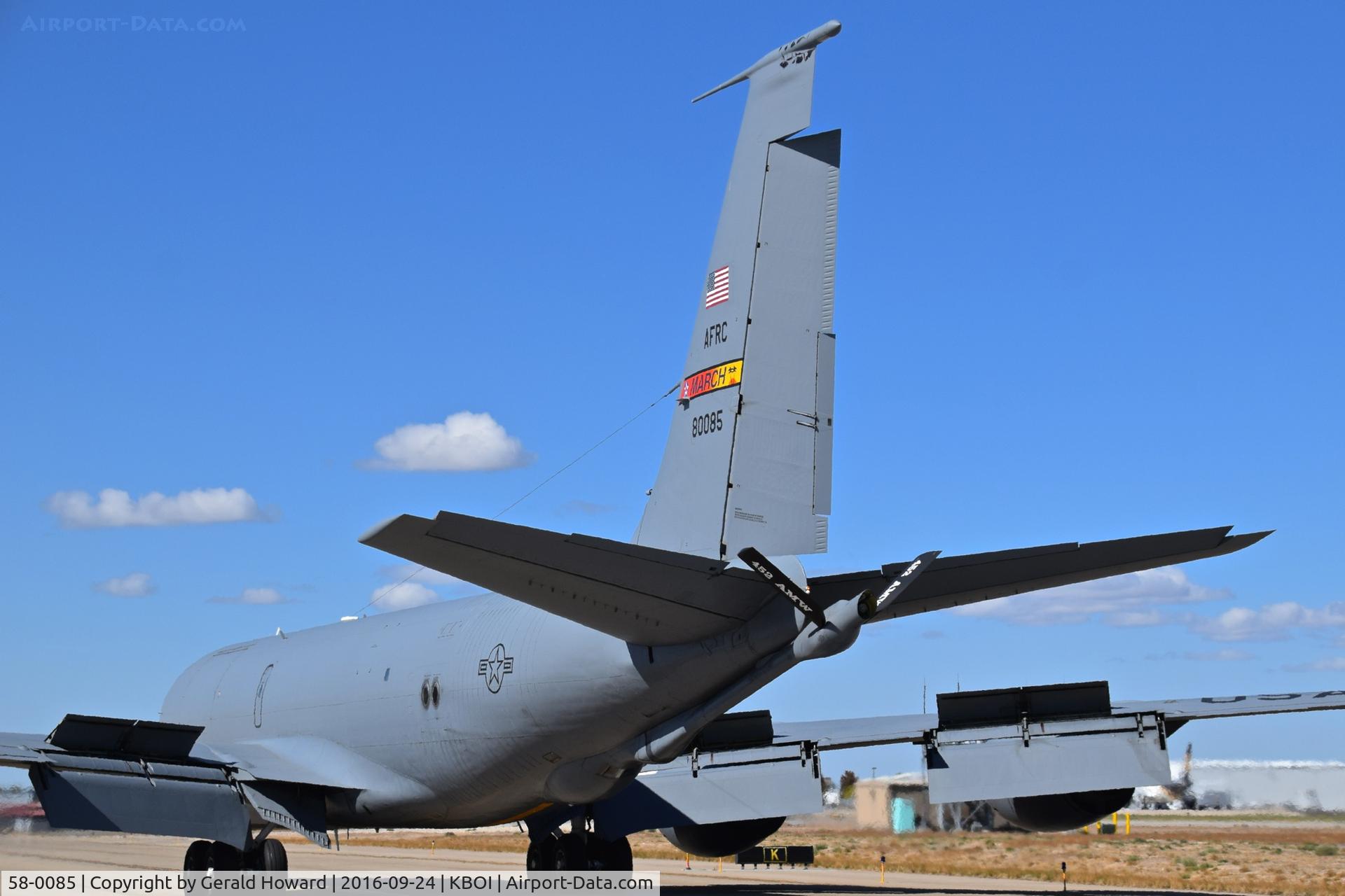 58-0085, 1959 Boeing KC-135R Stratotanker C/N 17830, 912th Air Refueling Sq., 452nd Air Mobility Wing, March AFB, CA
