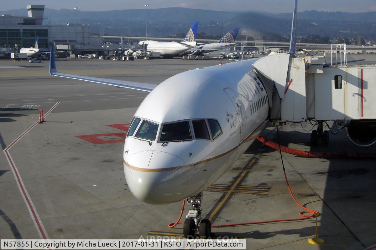 N57855, 2004 Boeing 757-324 C/N 32814, At SFO