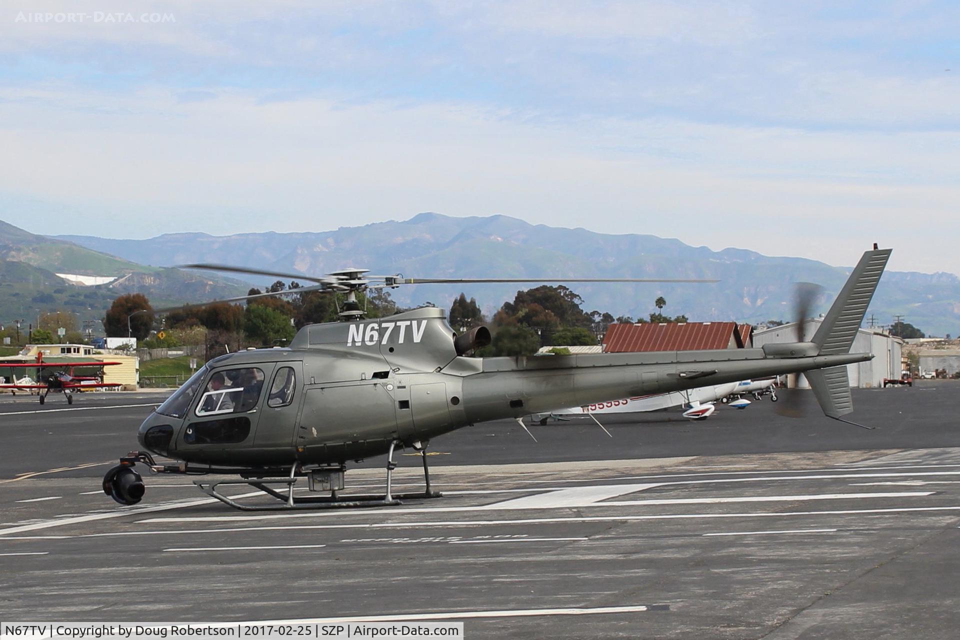 N67TV, 1995 Eurocopter AS-350B-2 Ecureuil Ecureuil C/N 2859, 1995 Eurocopter AS 350-B2 Ecureuil (Squirrel), one Turbomeca Arriel 1D1 turboshaft of 732 shp driving 3 blade main rotor & 2 blade anti-torque rotor, helicopter landed, turning and burning