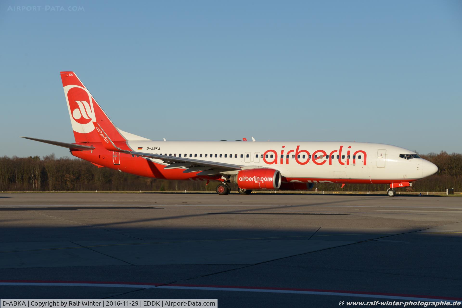 D-ABKA, 1999 Boeing 737-82R C/N 29329, Boeing 737-82R(W) - AB BER Air Berlin - 29329 - D-ABKA - 29.11.2016 - CGN