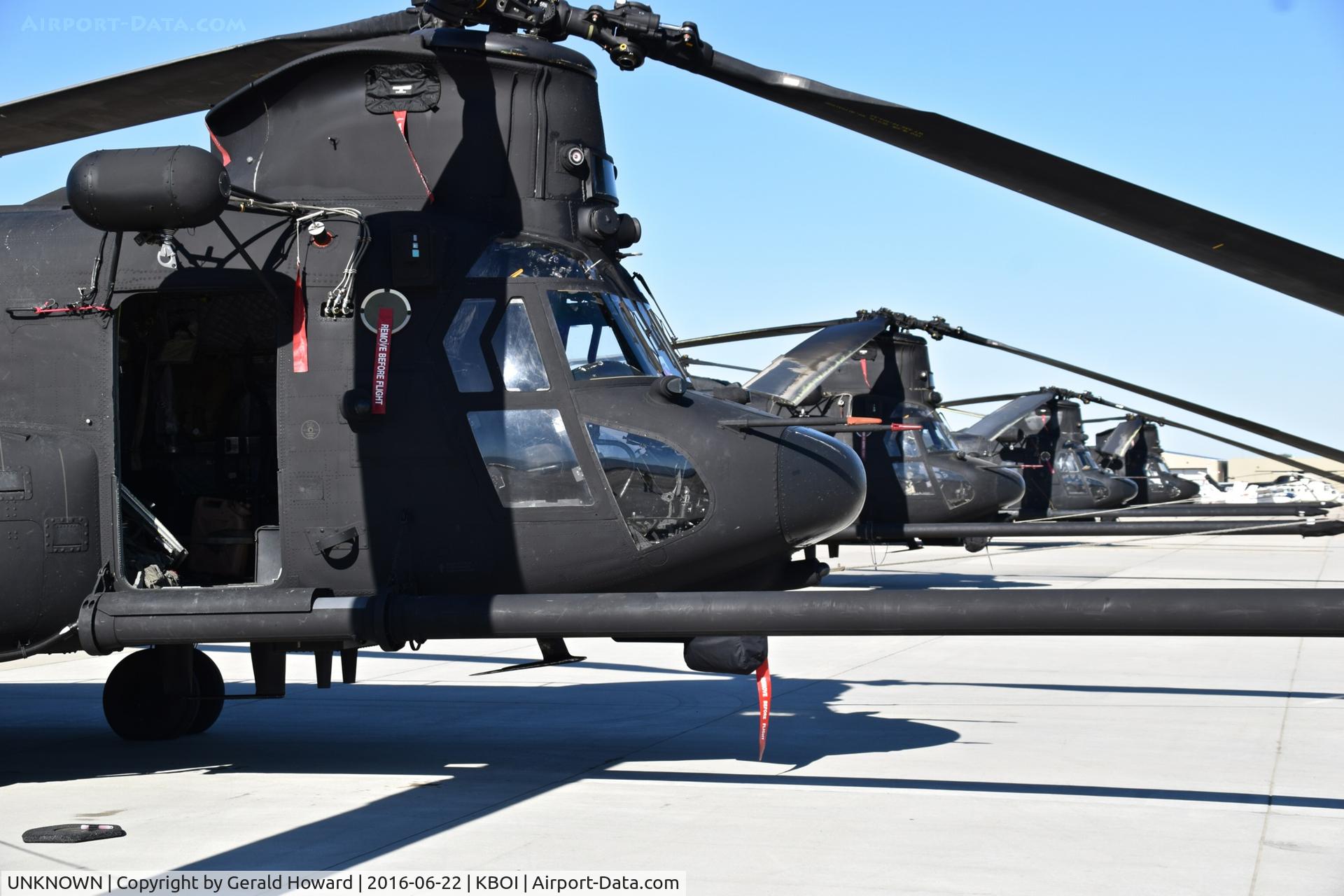 UNKNOWN, Helicopters Various C/N unknown, Helicopters from the U.S. Army 160th Special Operations Aviation Regiment (SOAR)“Night Stalkers” 4th BN, Joint Base Lewis-McChord, WA parked on the south GA ramp.