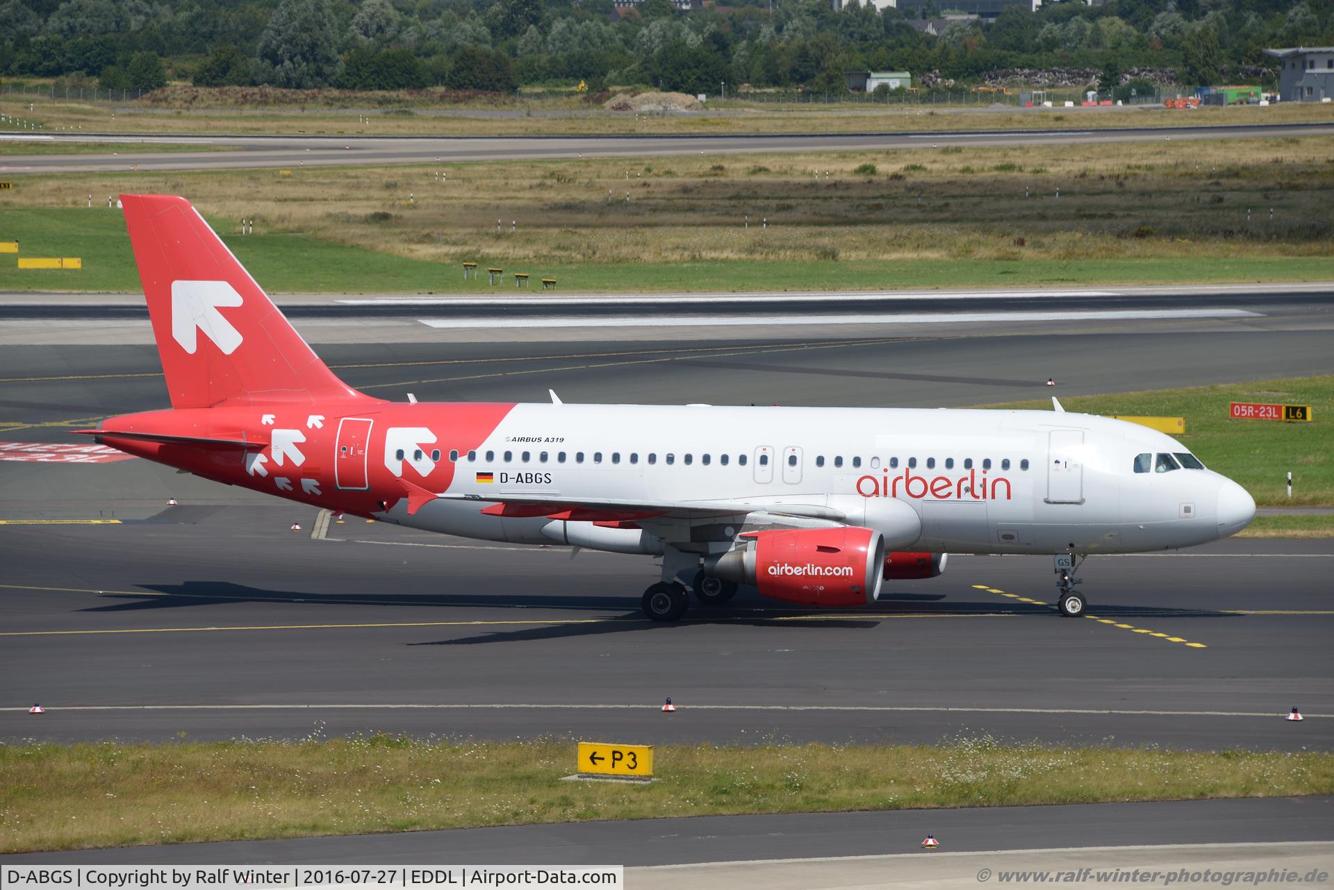D-ABGS, 2009 Airbus A319-112 C/N 3865, Airbus A319-112 - AB BER Air Berlin OLT Express Poland livery - 3865 - D-ABGS - 27.07.2016 - DUS