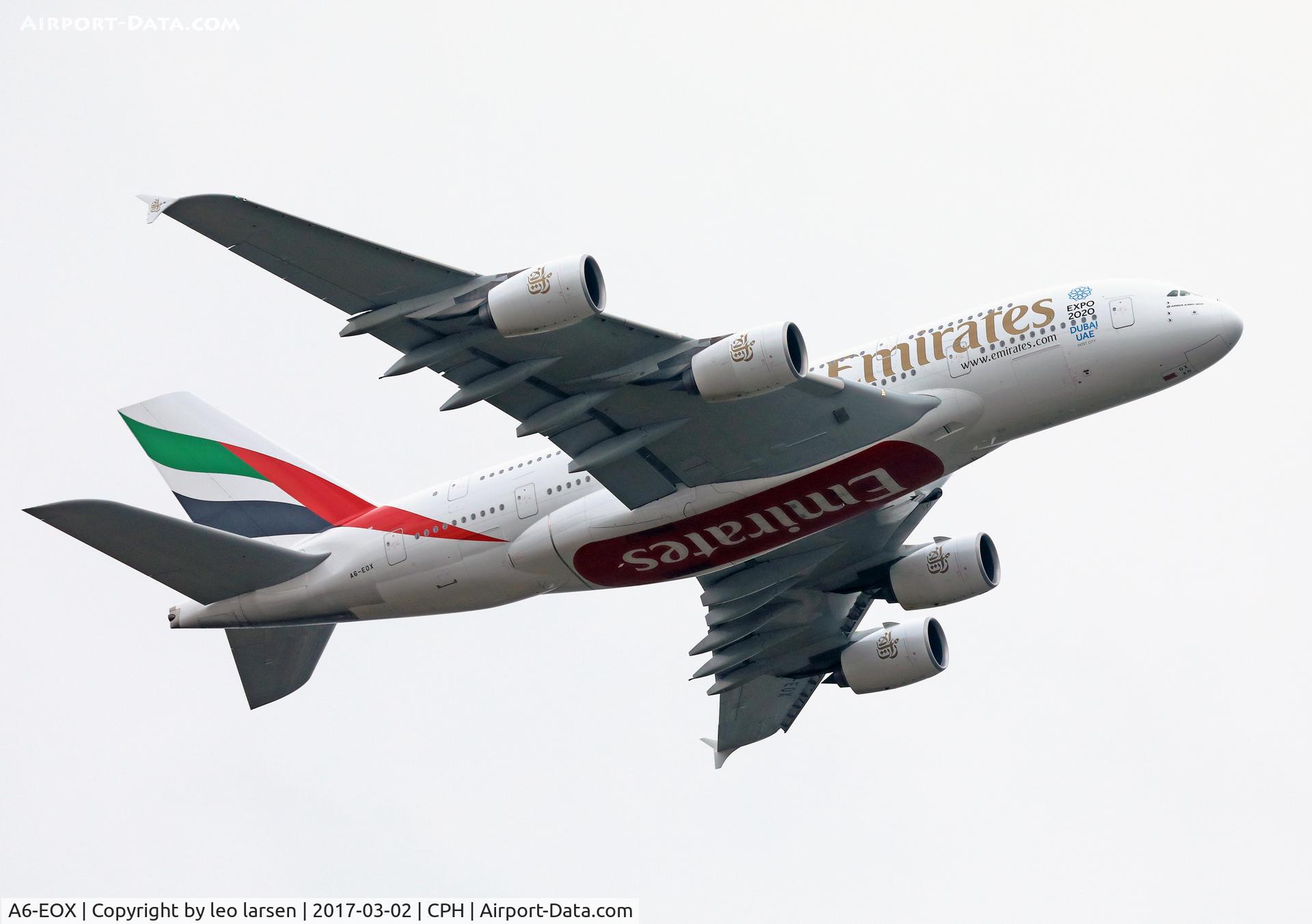 A6-EOX, 2015 Airbus A380-861 C/N 208, Copenhagen 2.3.2017