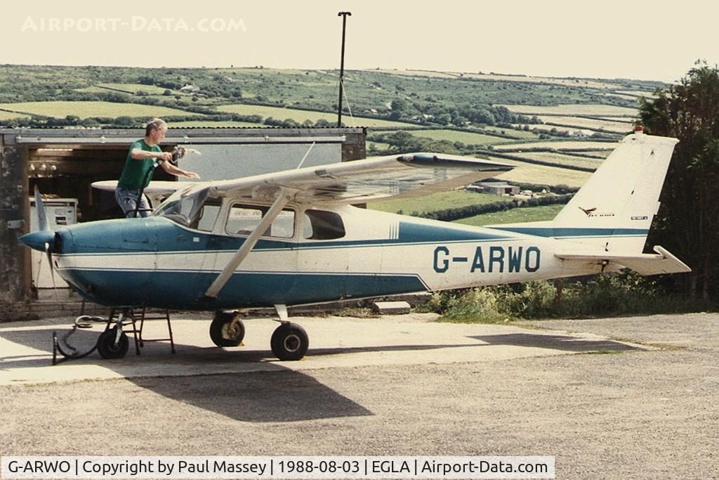 G-ARWO, 1962 Cessna 172C C/N 17249187, Being refueled @ Bodmin.EX:-N1487Y. Scan.