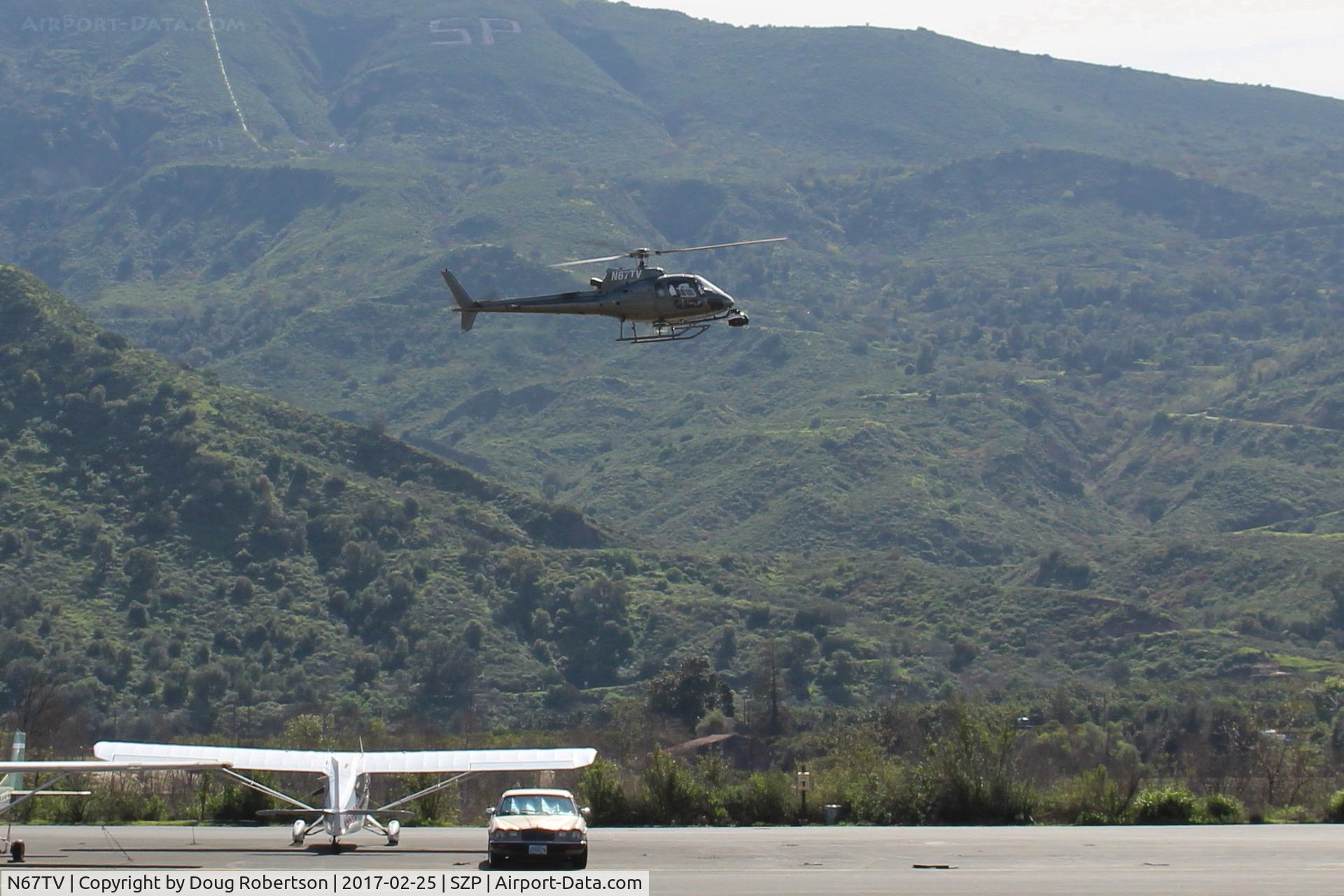 N67TV, 1995 Eurocopter AS-350B-2 Ecureuil Ecureuil C/N 2859, 1995 Eurocopter AS-350 B2 Ecureuil, one Turbomeca Arriel 1D1 turboshaft of 732 Hp, six seats, camera-equipped, returning to SZP Helipad