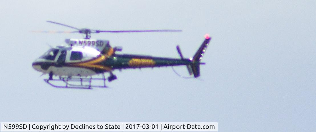 N599SD, Eurocopter AS-350B-3 Ecureuil Ecureuil C/N 7240, N599SD Police Helicopter Flying Over North Tucson