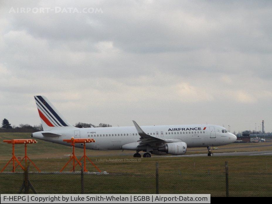 F-HEPG, 2013 Airbus A320-214 C/N 5802, At Birmingham Airport.