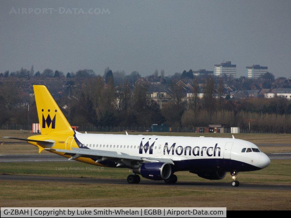 G-ZBAH, 2001 Airbus A320-214 C/N 1413, Landed at Birmingham Airport.