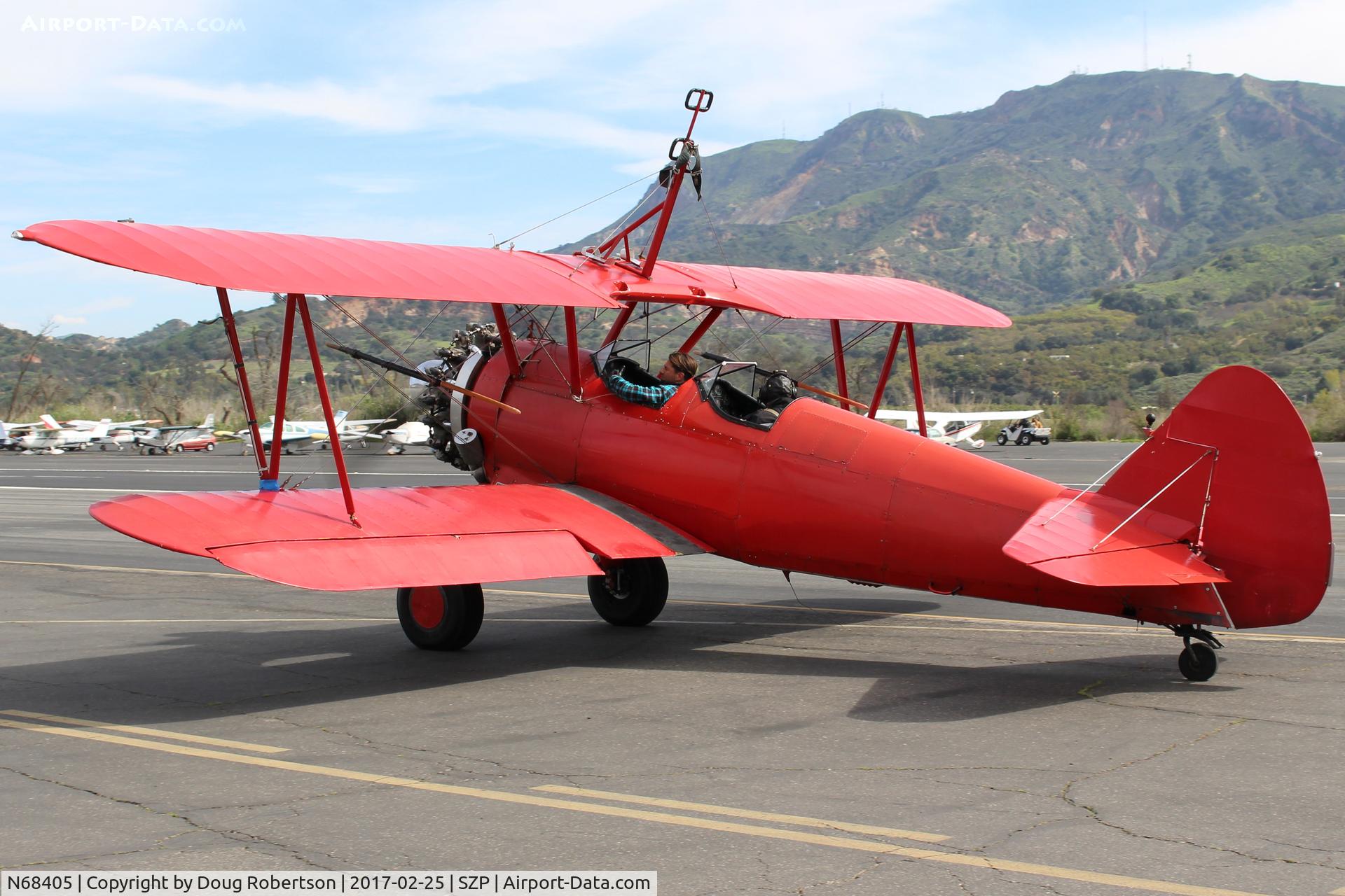 N68405, 1943 Boeing A75N1(PT17) C/N 75-7759, 1943 Boeing Stearman A75N1(PT-17), P&W R985 450 Hp Wasp Jr. upgrade conversion, taxi