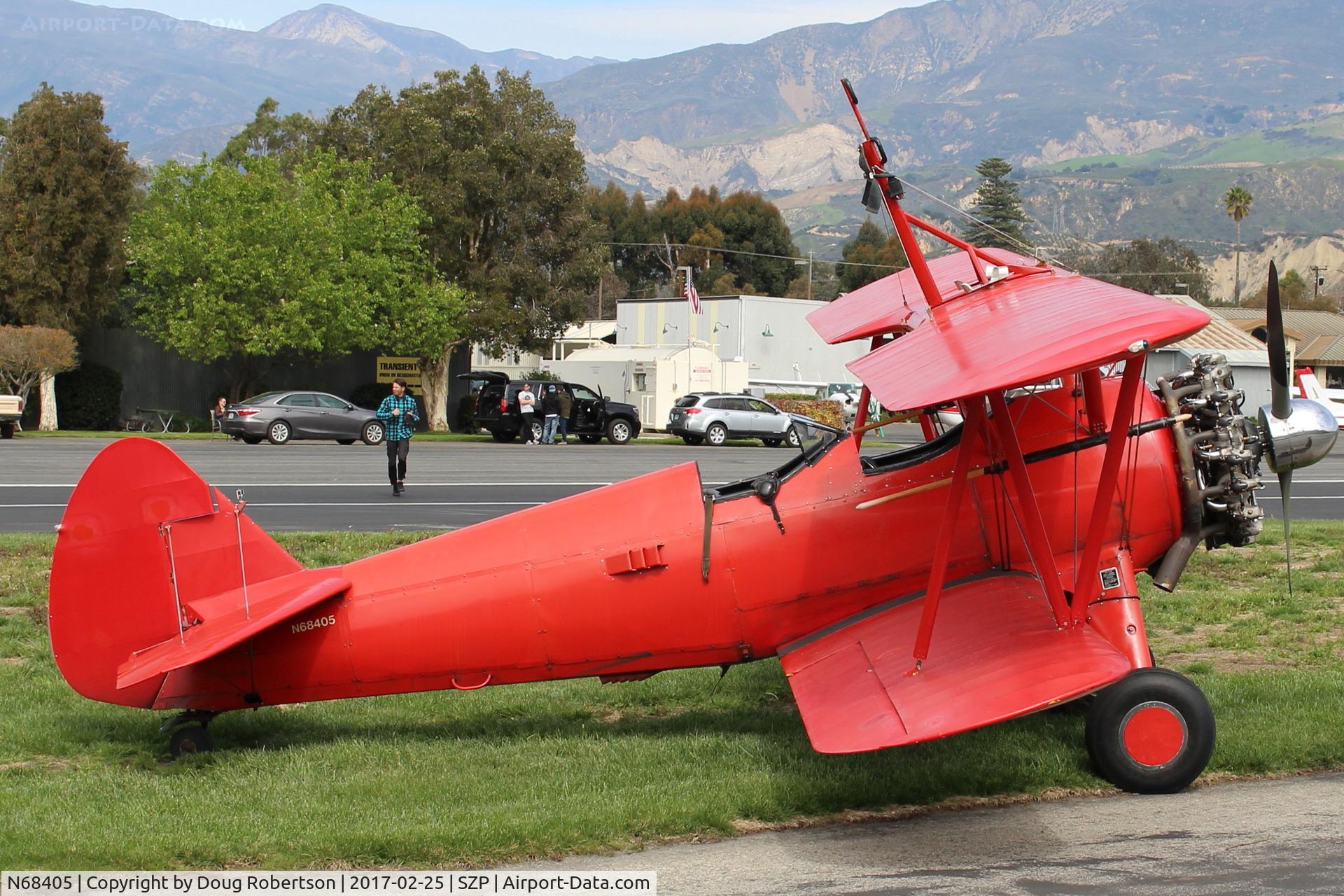 N68405, 1943 Boeing A75N1(PT17) C/N 75-7759, 1943 Boeing Stearman A75N1(PT-17), P&W R-985 450 Hp Wasp Jr. upgrade conversion from original Continental 220 Hp radial, restricted class, near SZP Helipad