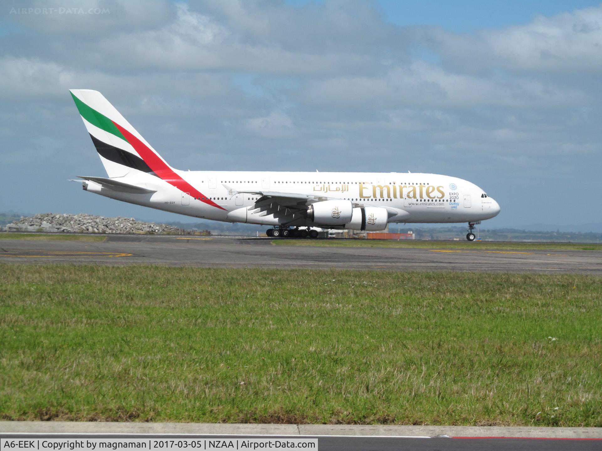 A6-EEK, 2013 Airbus A380-861 C/N 132, just landed