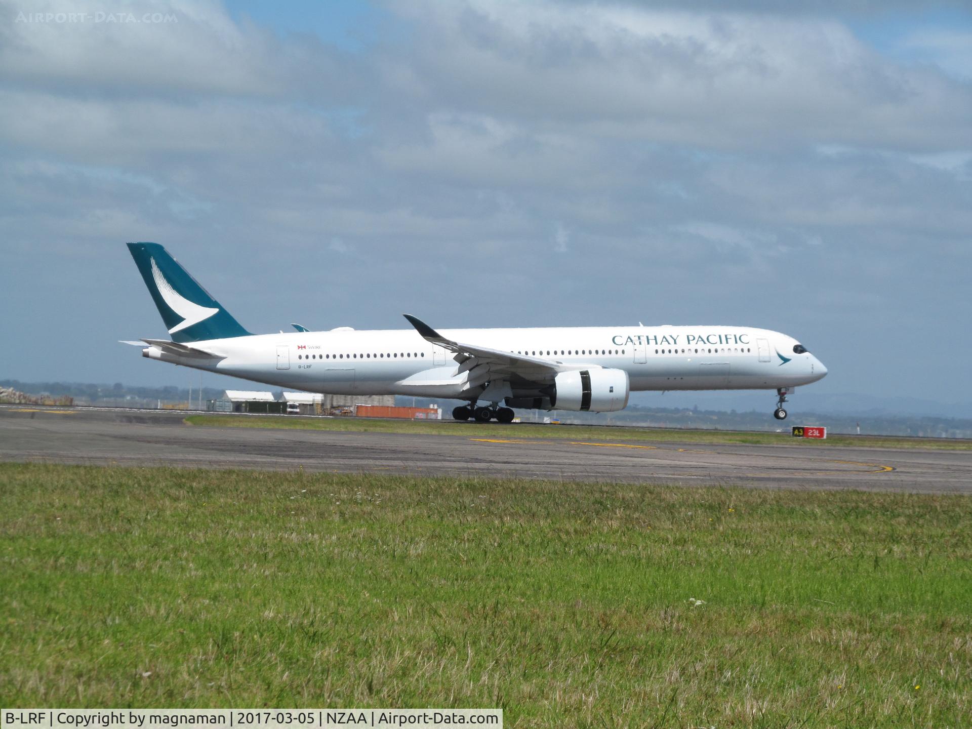 B-LRF, 2016 Airbus A350-941 C/N 046, just landed