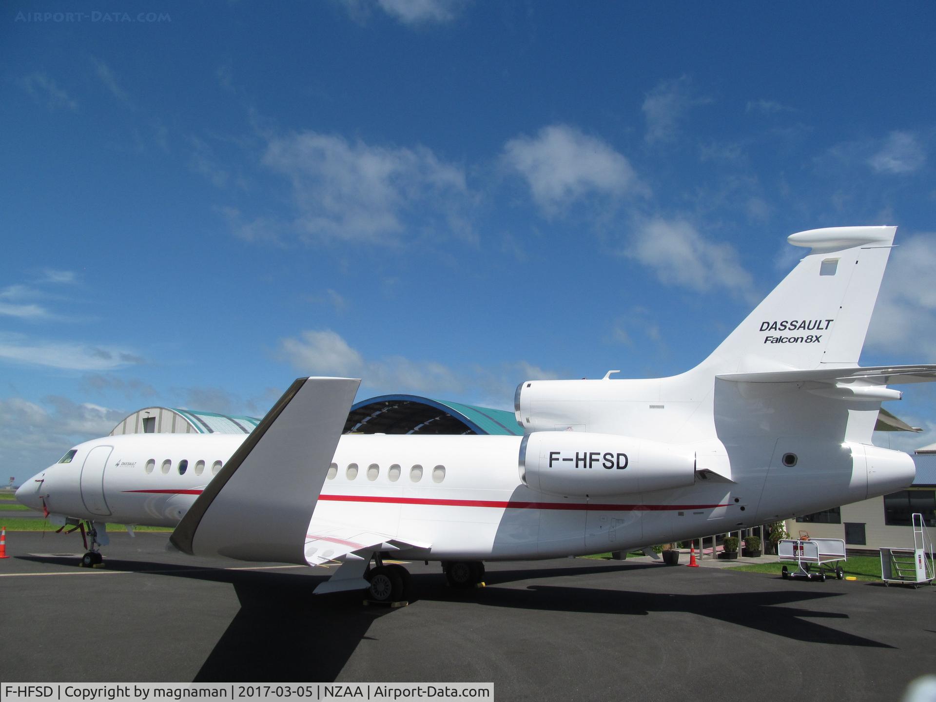 F-HFSD, Dassault Falcon 8X C/N 404, at AKL poss for demonstration?