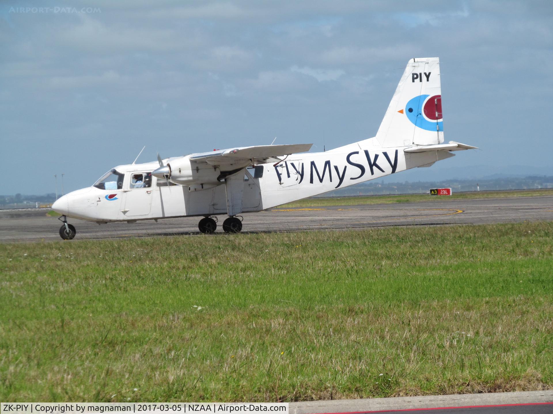 ZK-PIY, 1973 Britten-Norman BN-2A-20 Islander C/N 344, fast taxi
