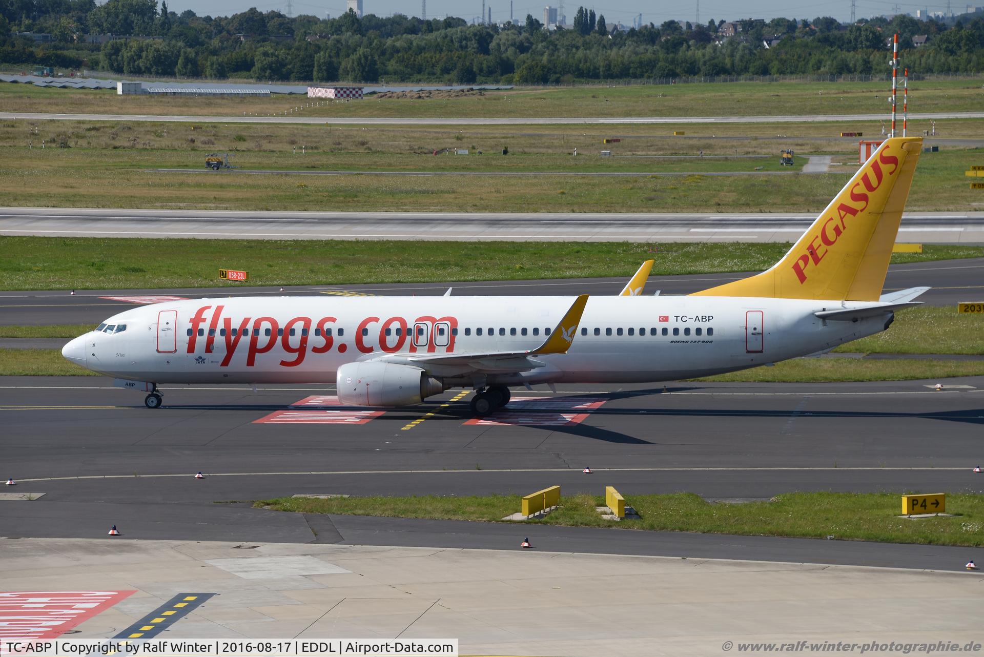 TC-ABP, 2010 Boeing 737-82R C/N 40876, Boeing 737-82R(W) - H9 PGT Pegasus Airlines 'Nisa' - 40876 - TC-ABP - 17.08.2016 - DUS