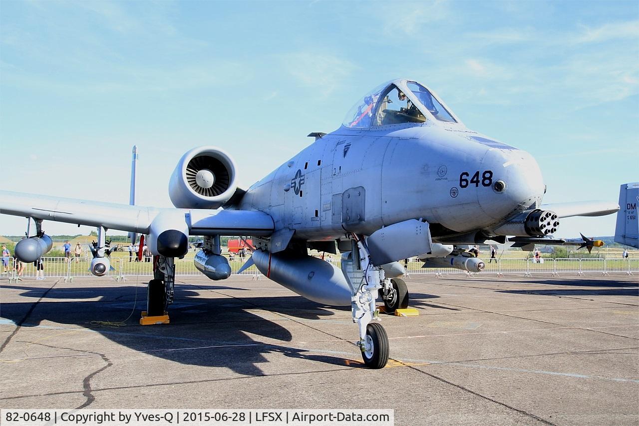 82-0648, 1982 Fairchild Republic A-10C Thunderbolt II C/N A10-0696, US Air Force Fairchild Republic A-10A Thunderbolt II, Static display, Luxeuil-Saint Sauveur Air Base 116 (LFSX) Open day 2015