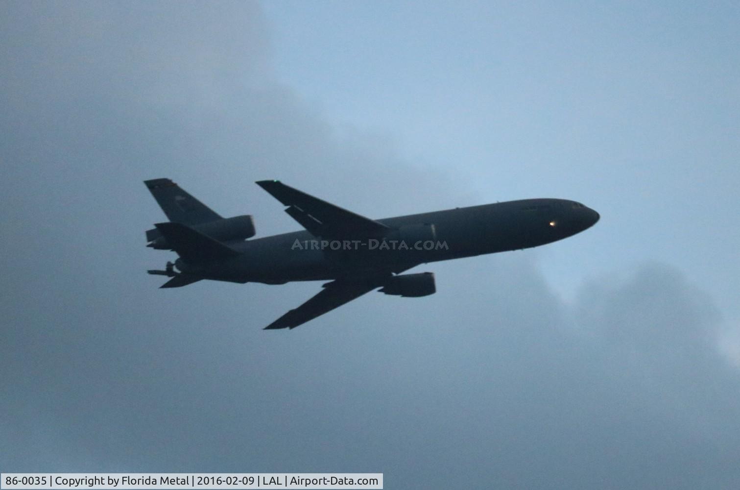 86-0035, 1986 McDonnell Douglas KC-10A Extender C/N 48248, KC-10A flying over Lakeland FL