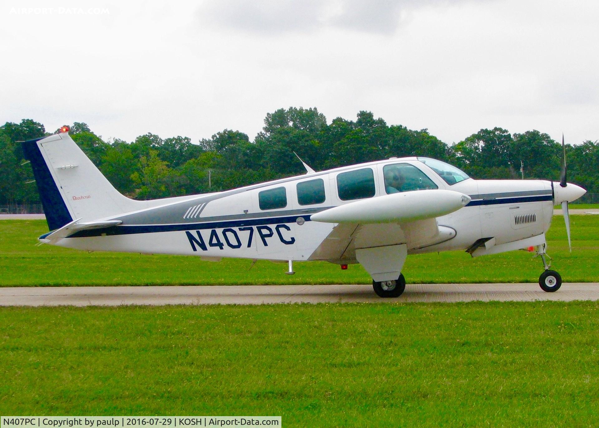 N407PC, 1996 Beech A36 Bonanza 36 C/N E-3032, At Oshkosh.