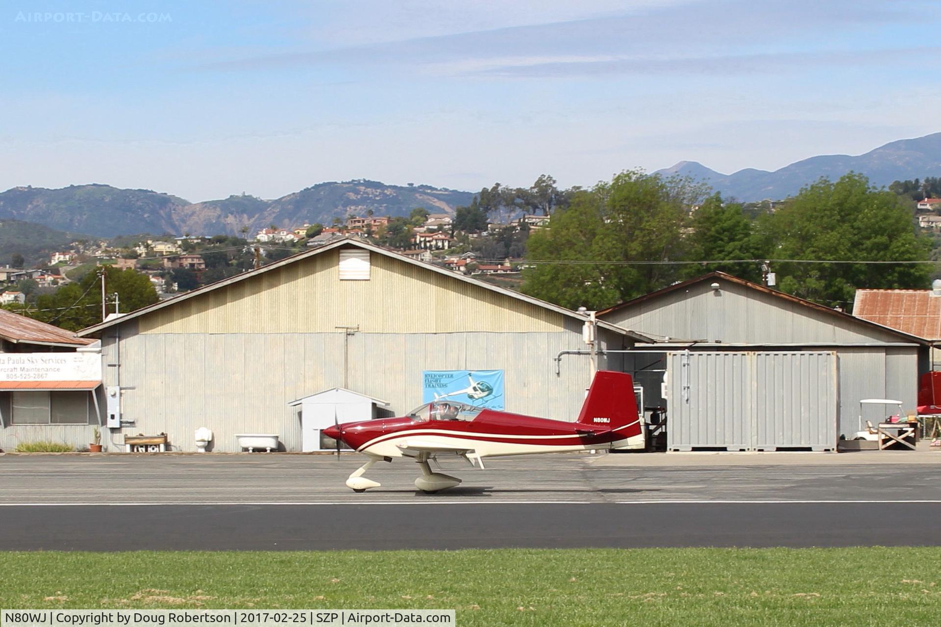 N80WJ, 2014 Vans RV-7A C/N 72575, 2015 Richmond VAN's RV-7A, ECI TITAN IOX-360-A41N 191 Hp, taxi