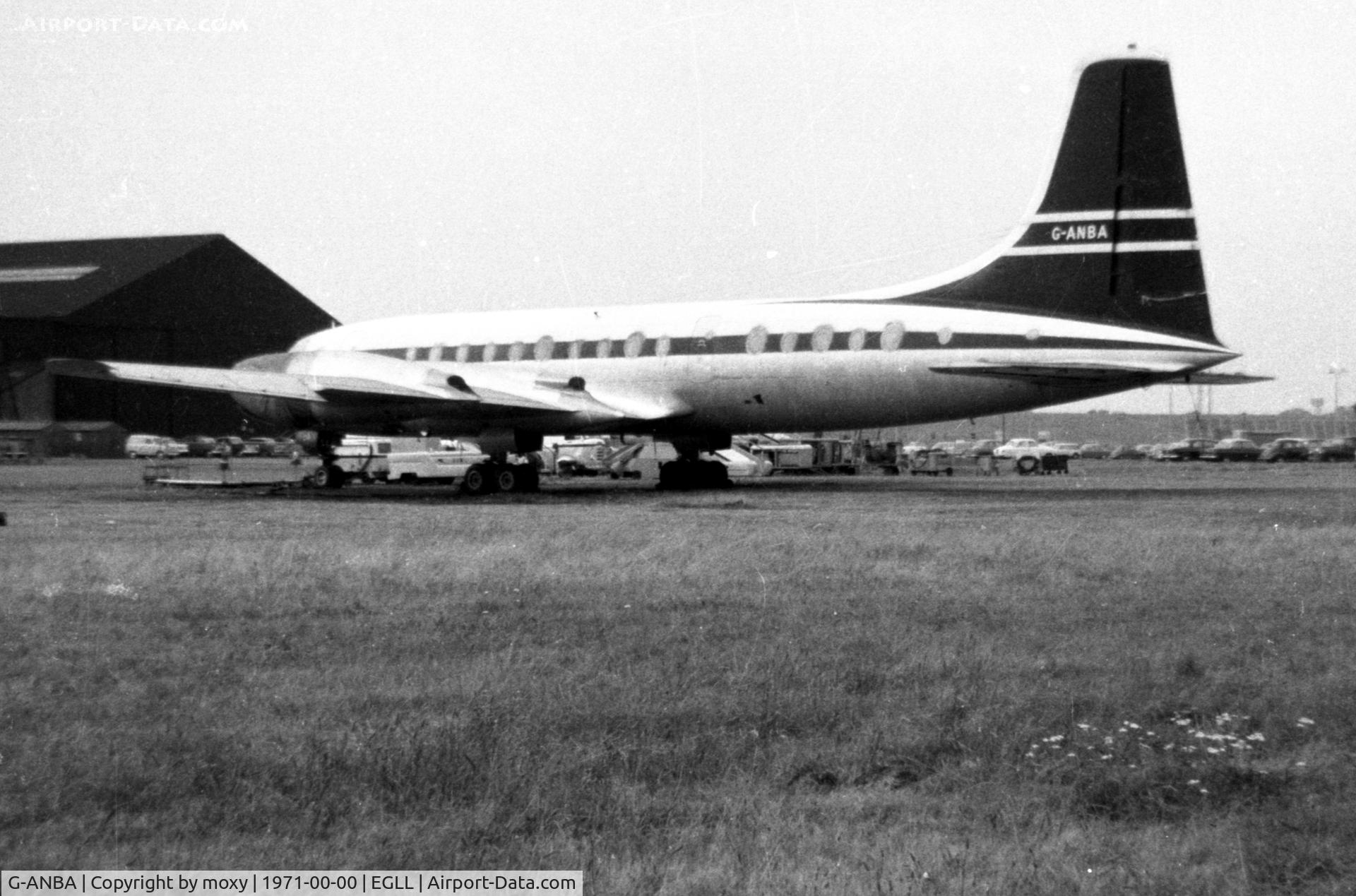 G-ANBA, 1955 Bristol 175 Britannia 102 C/N 12902, Bristol 175 Britannia 102 of BOAC, withdrawn from use at London Heathrow.
