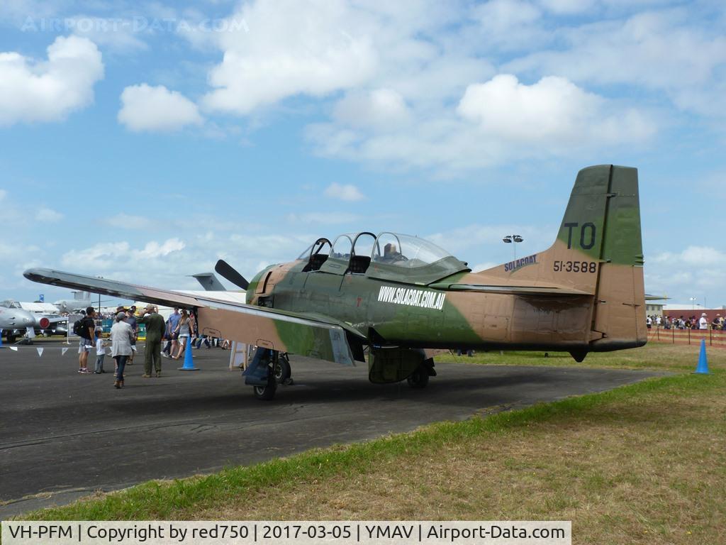 VH-PFM, 1951 North American T-28D Trojan C/N 174-126, Airshow Downunder 2017, YMAV