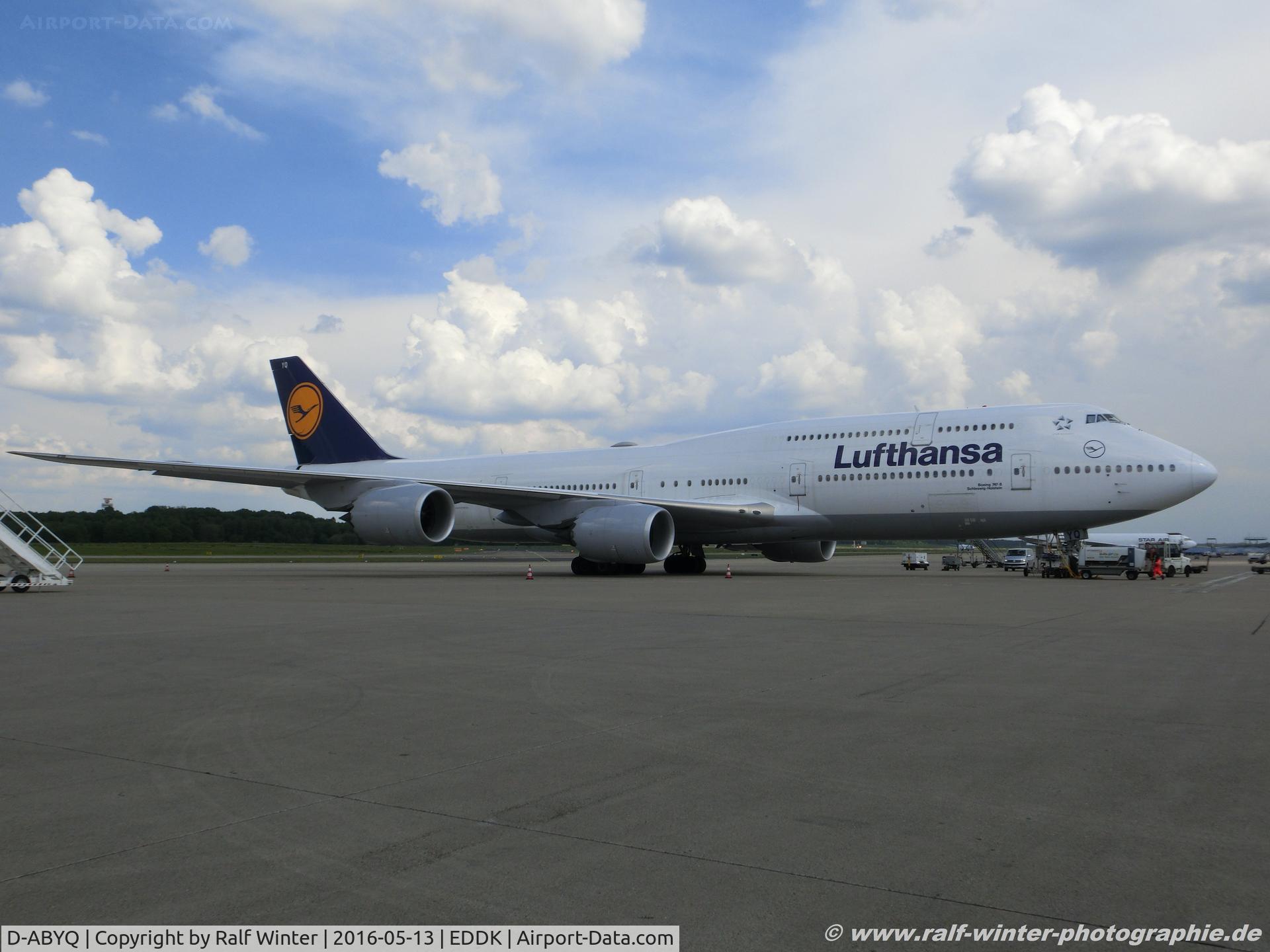 D-ABYQ, 2014 Boeing 747-830 C/N 37840, Boeing 747-830 - LH DLH Lufthansa 'Schleswig-Holstein' - 37840 - D-ABYQ - 13.05.2016 - CGN