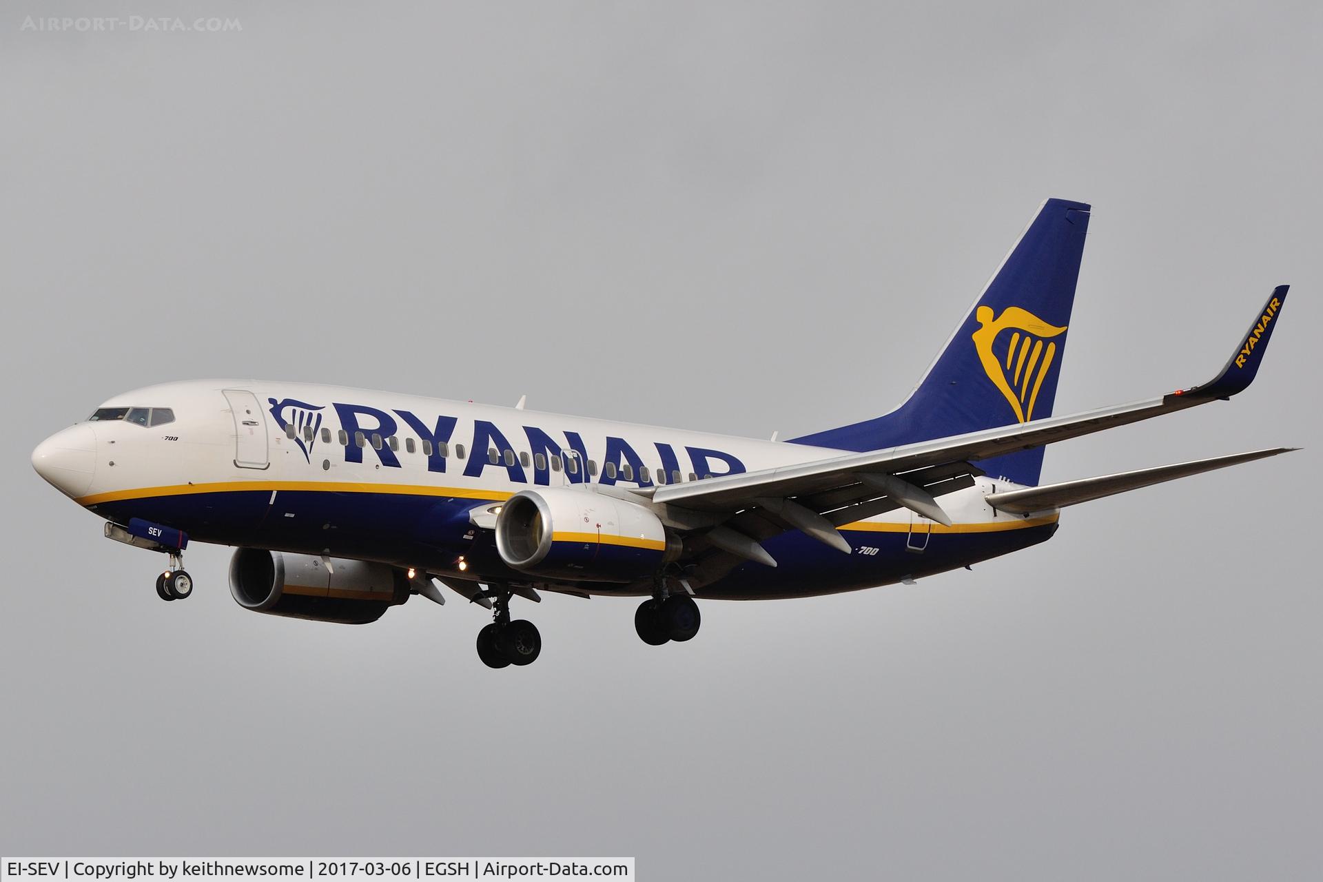 EI-SEV, 1999 Boeing 737-73S C/N 29078, Landing to collect NCFC.