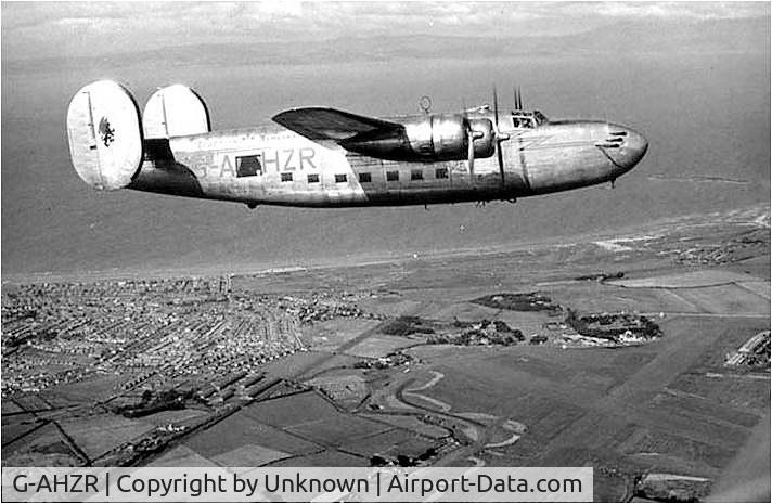 G-AHZR, Consolidated Vultee LB30 Liberator MKII C/N 50, Liberator flying over Prestwick, Scotland