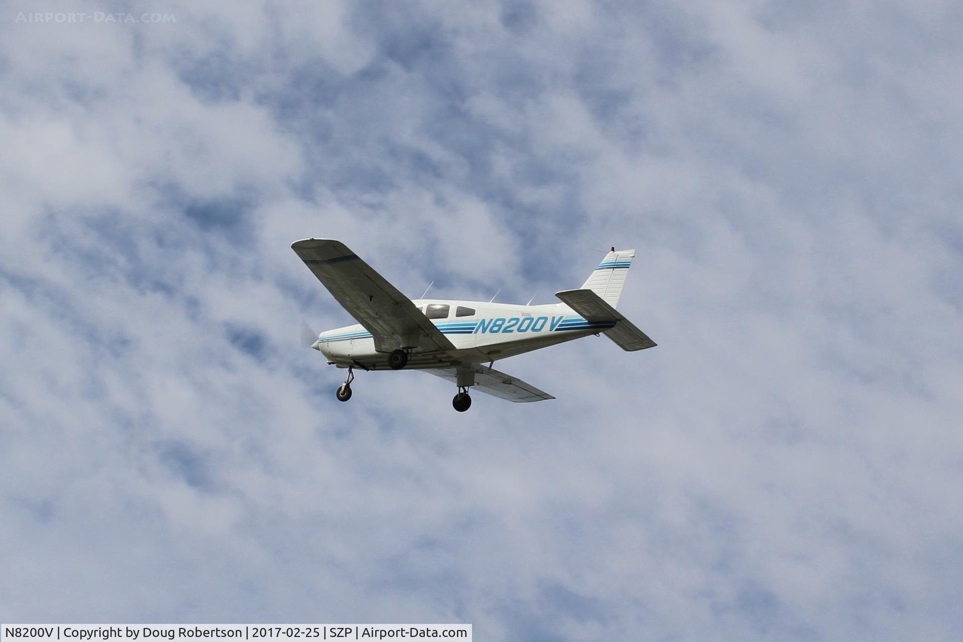 N8200V, 1980 Piper PA-28-161 Warrior II C/N 28-8016319, 1980 Piper PA-28-161 WARRIOR II, Lycoming O-320-D3G 160 Hp, takeoff climb Rwy 22