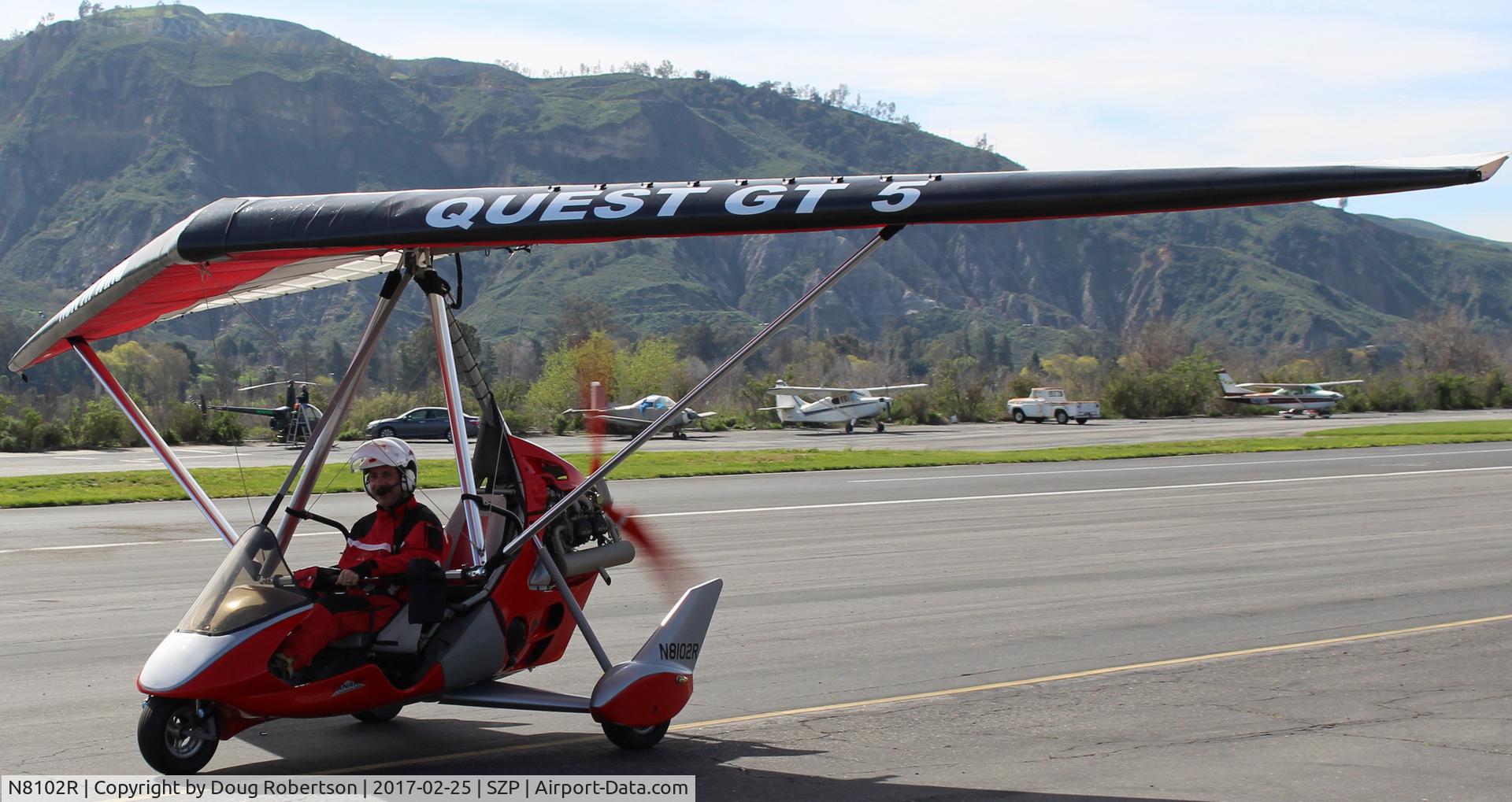N8102R, 2005 Air Creation Tanarg C/N T05052, 2005 Air Creation USA TANARG, Rotax 912 pusher, Weight-Shift-Control Experimental class, ignore wing markings, tandem seats for two, taxi back after landing Rwy 22