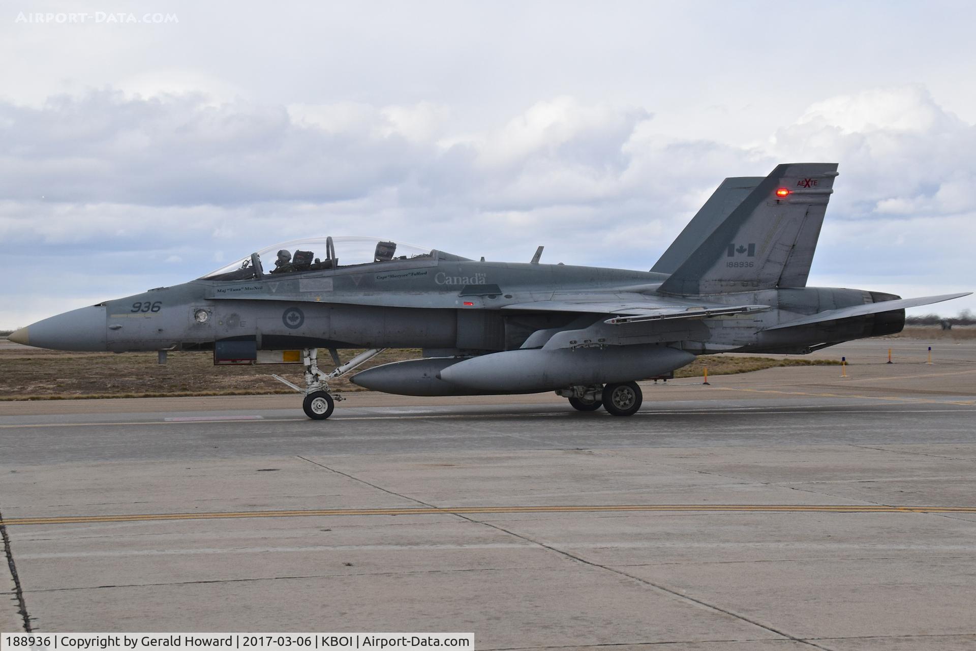 188936, 1988 McDonnell Douglas CF-188B Hornet C/N 0731, Aerospace Engineering Test Establishment, 4 Wing Cold Lake, Alberta, Canada. Arrived just as the snow started to fly.