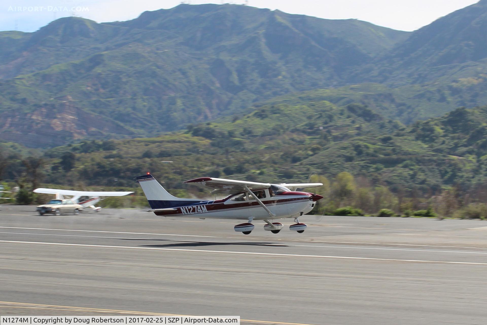 N1274M, 1975 Cessna 182P Skylane C/N 18264271, 1975 Cessna 182P SKYLANE, Continental O-470-S 230 Hp, landing Rwy 22