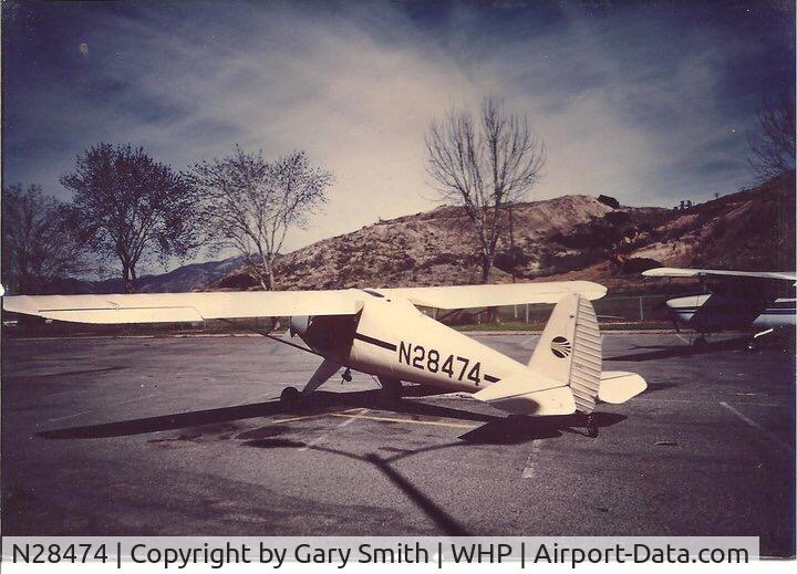 N28474, 1940 Luscombe 8A C/N 1341, Near Whiteman Airport at the now closed San Fernando CA airport 1977