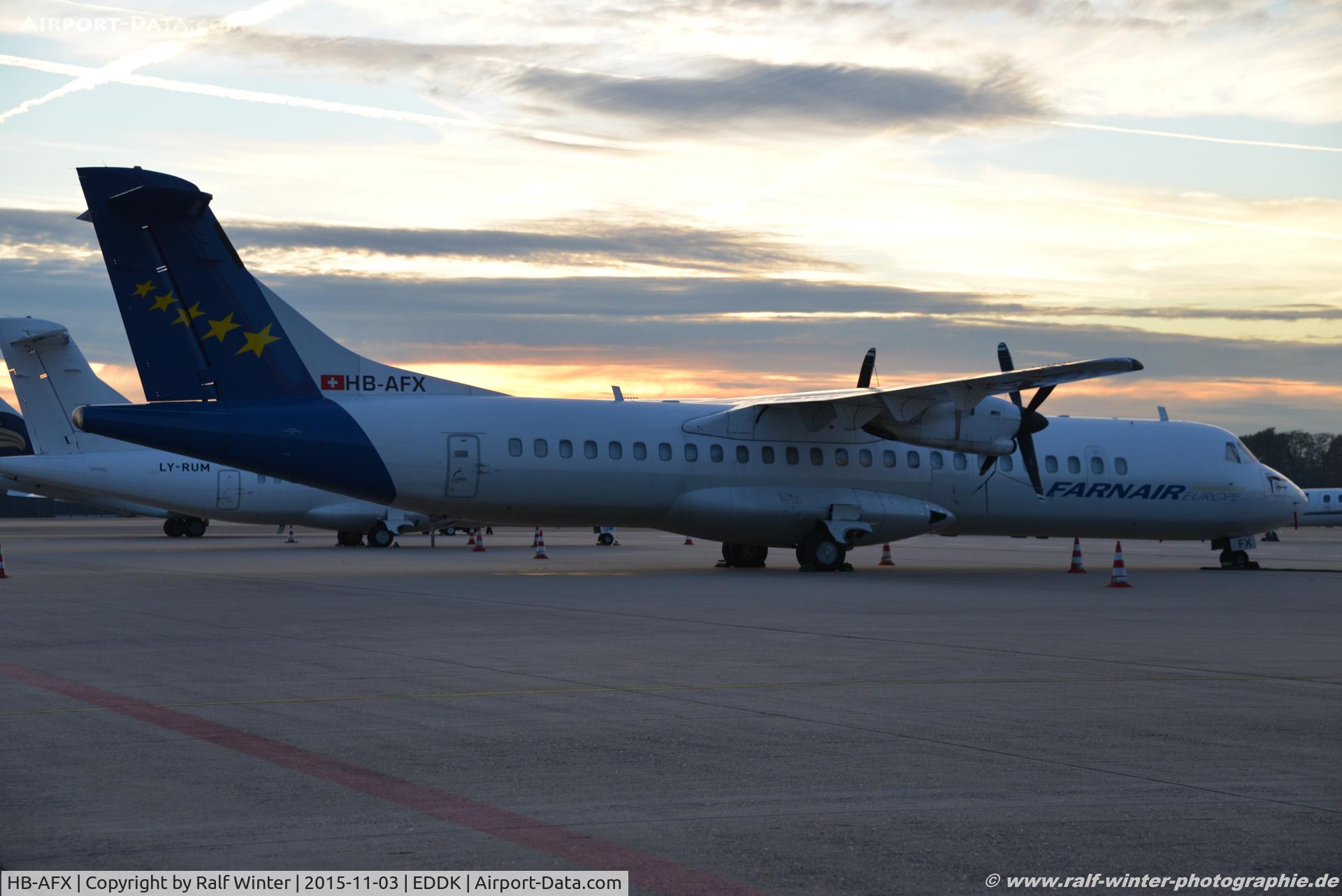 HB-AFX, 1991 ATR 72-202(F) C/N 265, ATR 72-202F - FAT Farnair Switzland - 4B0099 - HB-AFX - 03.11.2015 - CGN