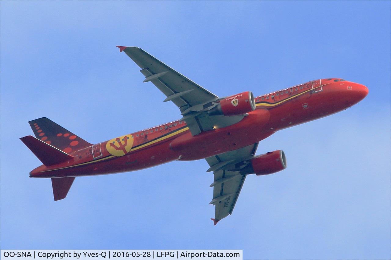 OO-SNA, 2001 Airbus A320-214 C/N 1441, Airbus A320-214, Take off rwy 06R, Roissy Charles De Gaulle airport (LFPG-CDG)