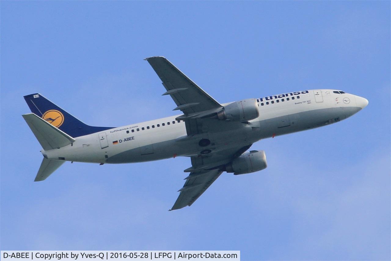 D-ABEE, 1991 Boeing 737-330 C/N 25216, Boeing 737-330, Take off rwy 06R, Roissy Charles De Gaulle airport (LFPG-CDG)