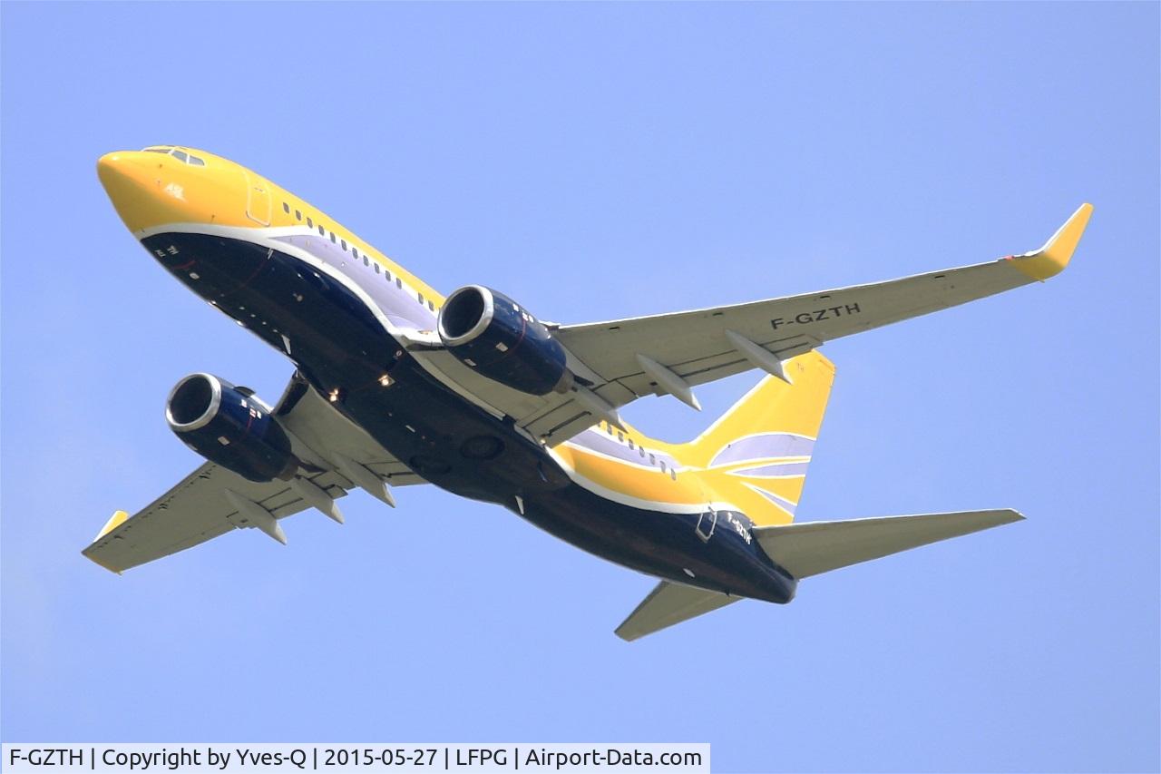 F-GZTH, 1999 Boeing 737-73S C/N 29081, Boeing 737-73S, Take off rwy 27L, Roissy Charles De Gaulle airport (LFPG-CDG)