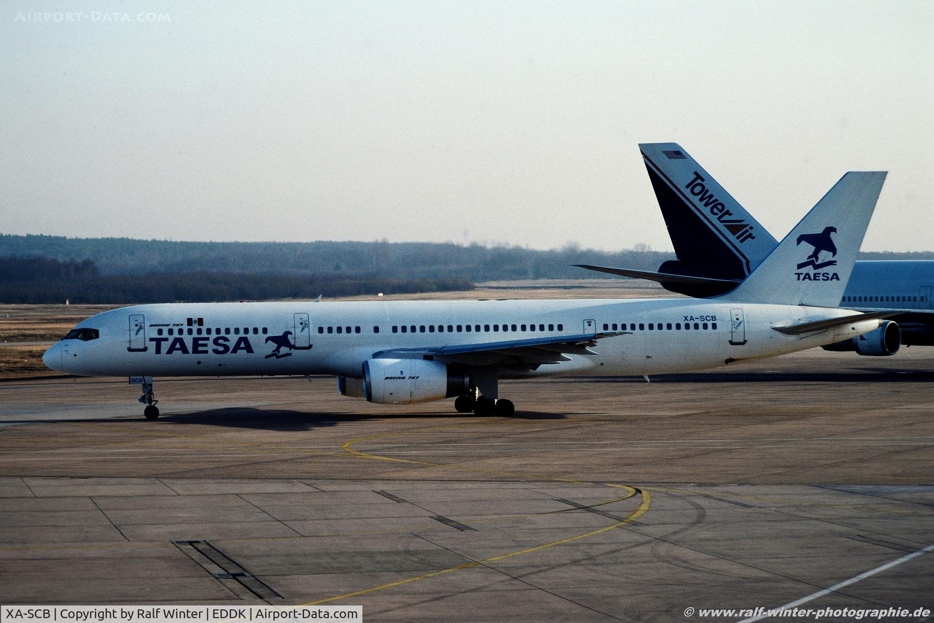 XA-SCB, 1992 Boeing 757-2Y0/F C/N 26151, Boeing 757-2Y0 - TAESA Lineas Aéreas Transportes Aéreos Ejecutivos - XA-SCB - 02.1993 - CGN