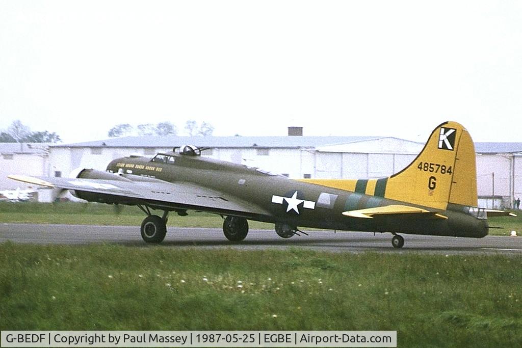 G-BEDF, 1944 Boeing B-17G Flying Fortress C/N 8693, 44-85784. @Coventry Airshow.