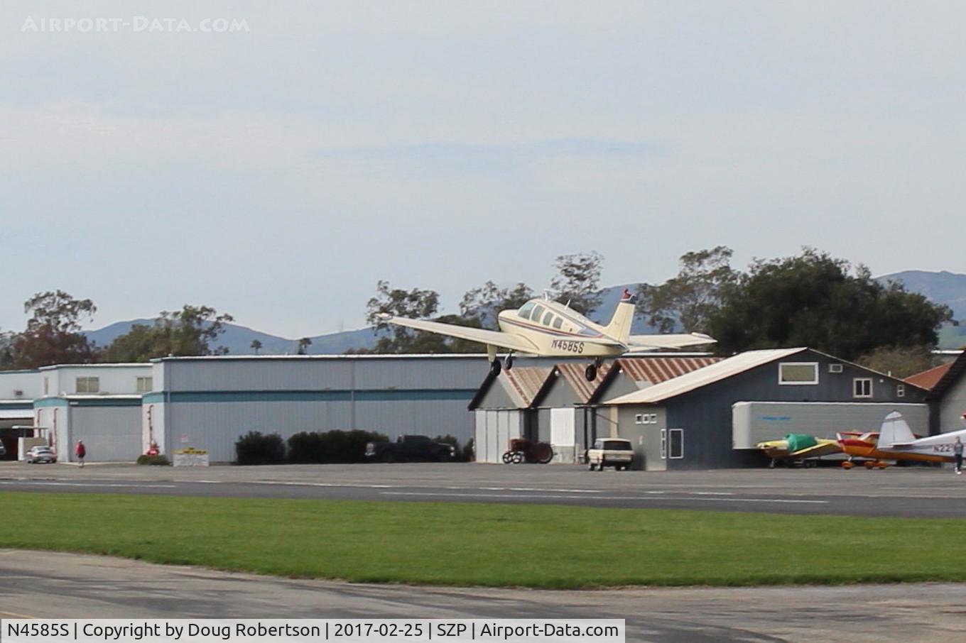 N4585S, 1975 Beech A36 Bonanza 36 C/N E-752, 1975 Beech A36 BONANZA, Continental IO-520 285 Hp, takeoff climb Rwy 22