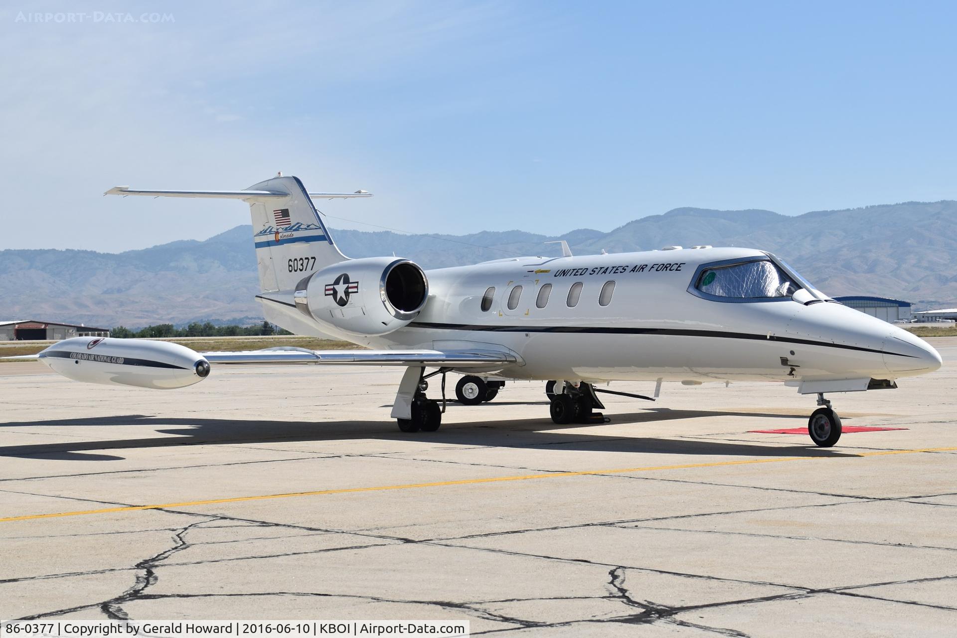 86-0377, 1985 Gates Learjet C-21A C/N 35A-629, Parked on south GA ramp. Colorado ANG.